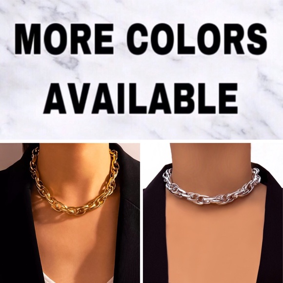 🔵𝟲𝟱%𝗢𝗙𝗙 𝗯𝘂𝗻𝗱𝗹𝗲𝘀 𝟯+🔵 NEW Large Link Gold Chunky Necklace - Picture 11 of 13